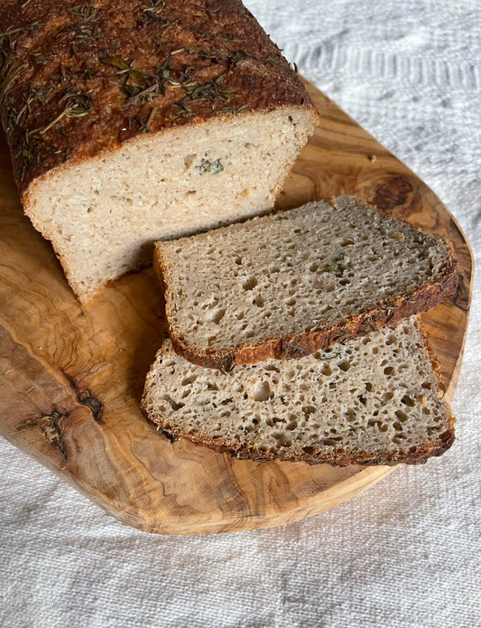 Gluten-Free Sourdough, herby Bread