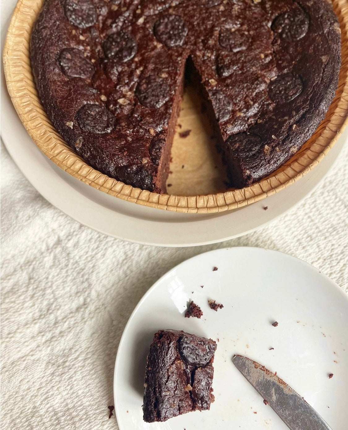 Grain-free, Vegan, and Gluten-free, Heart Giant "FEELINGS" Brownie Pie