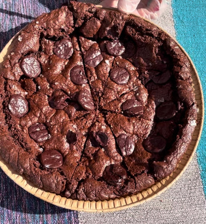 Grain-free, Vegan, and Gluten-free, Heart Giant "FEELINGS" Brownie Pie