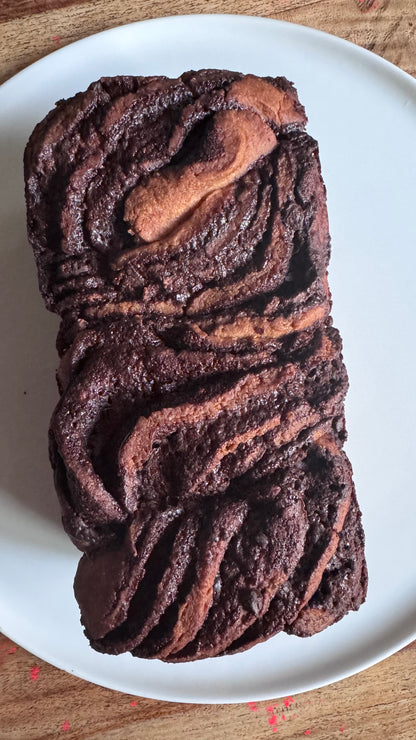 Gluten-free Sourdough, Vegan Chocolate Babka Loaf