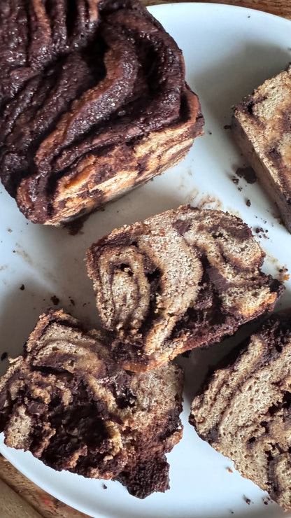 Gluten-free Sourdough, Vegan Chocolate Babka Loaf