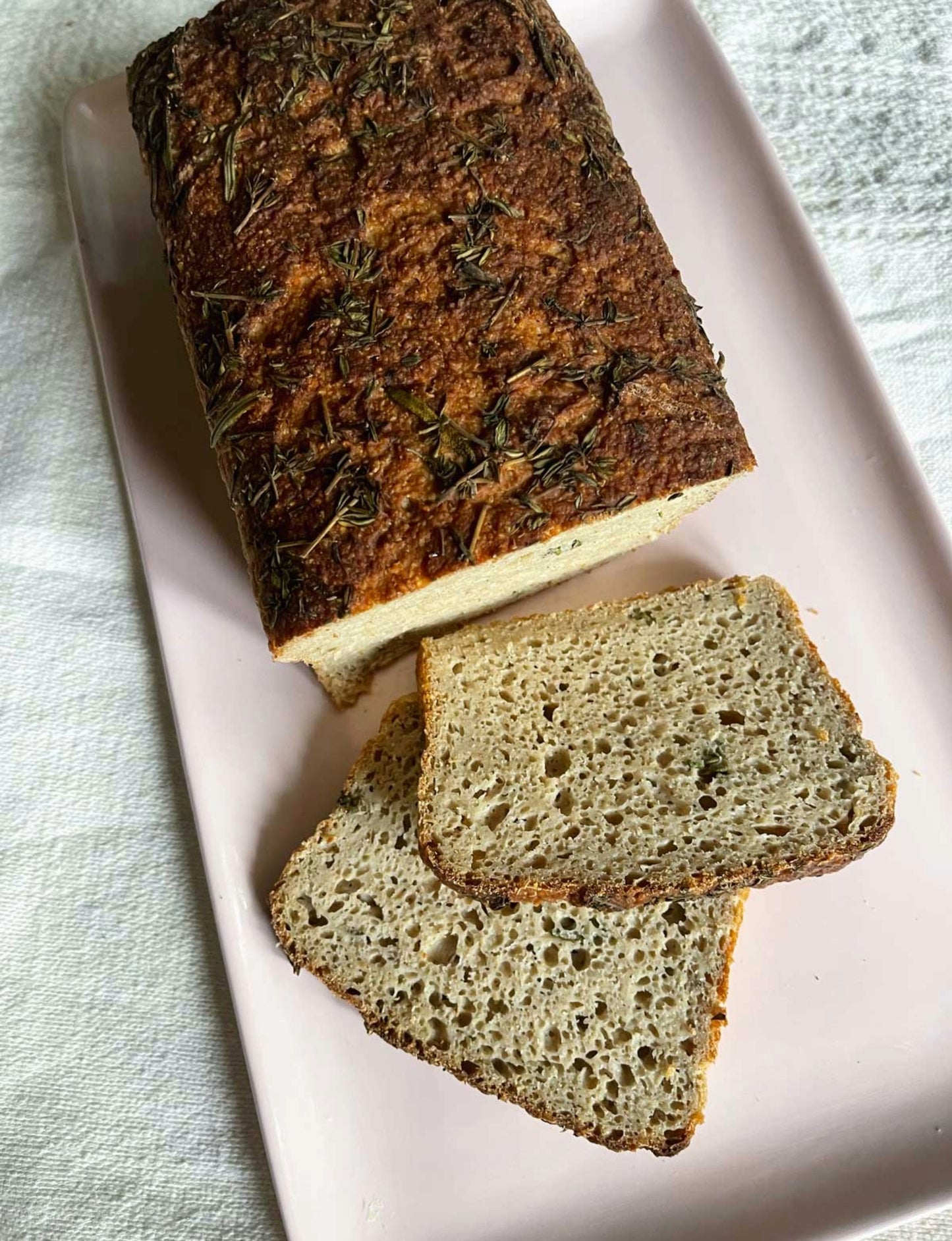 Gluten-Free Sourdough, herby Bread
