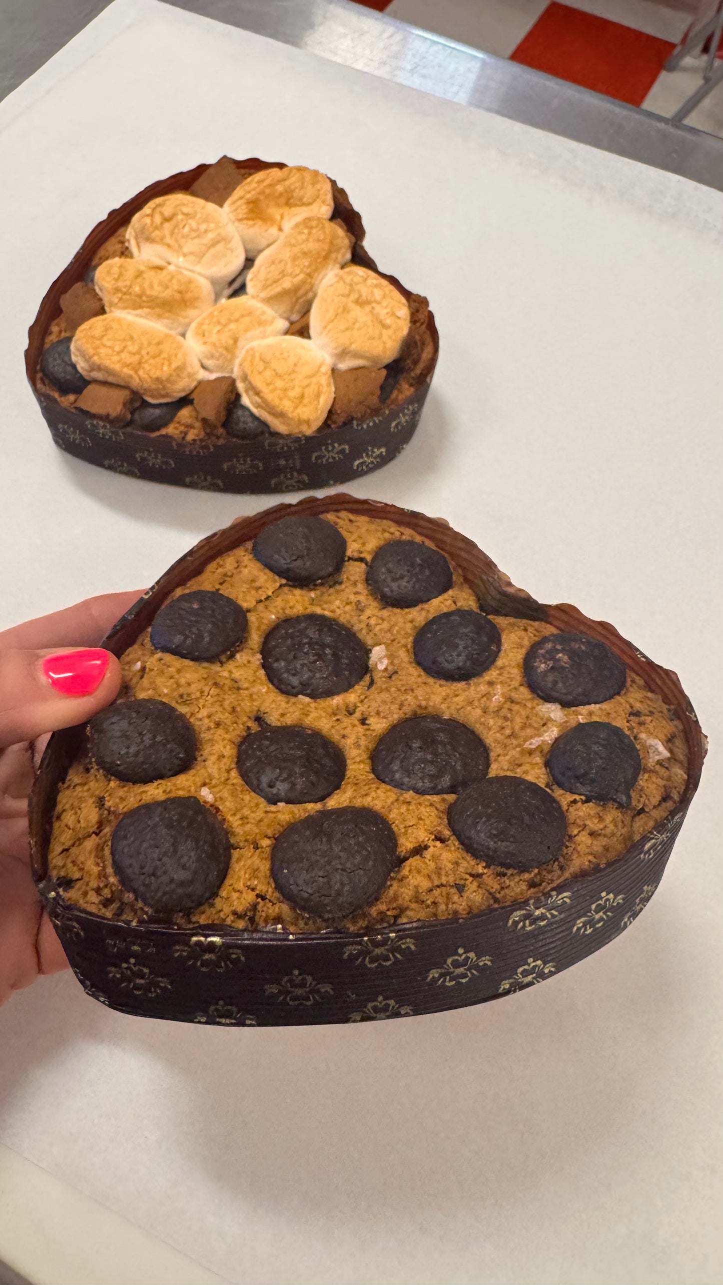 Valentines Chocolate Chip Heart Mini Cookie Cake