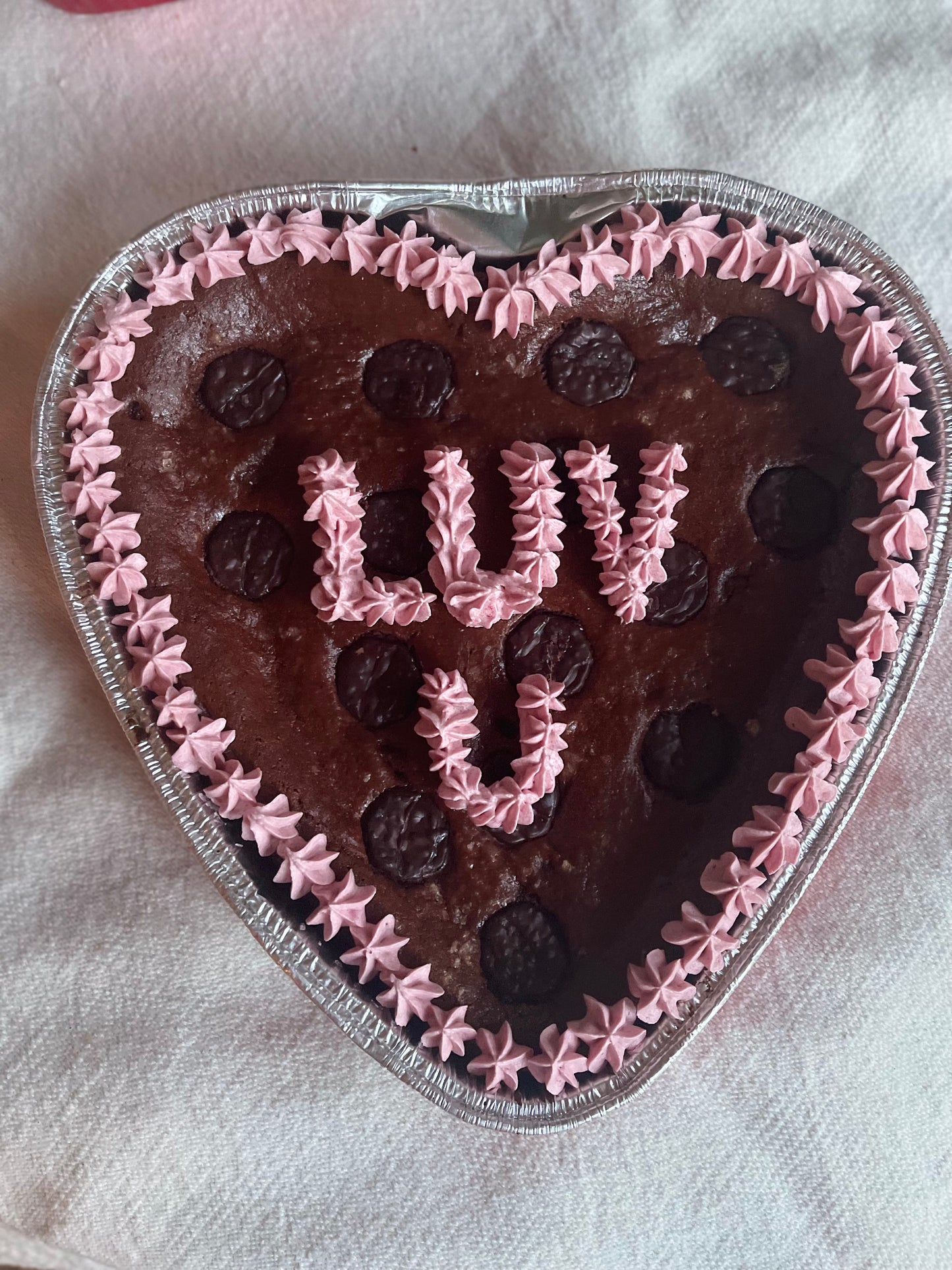 Valentines's Gluten-free, Heart Giant "FEELINGS" Brownie Pie