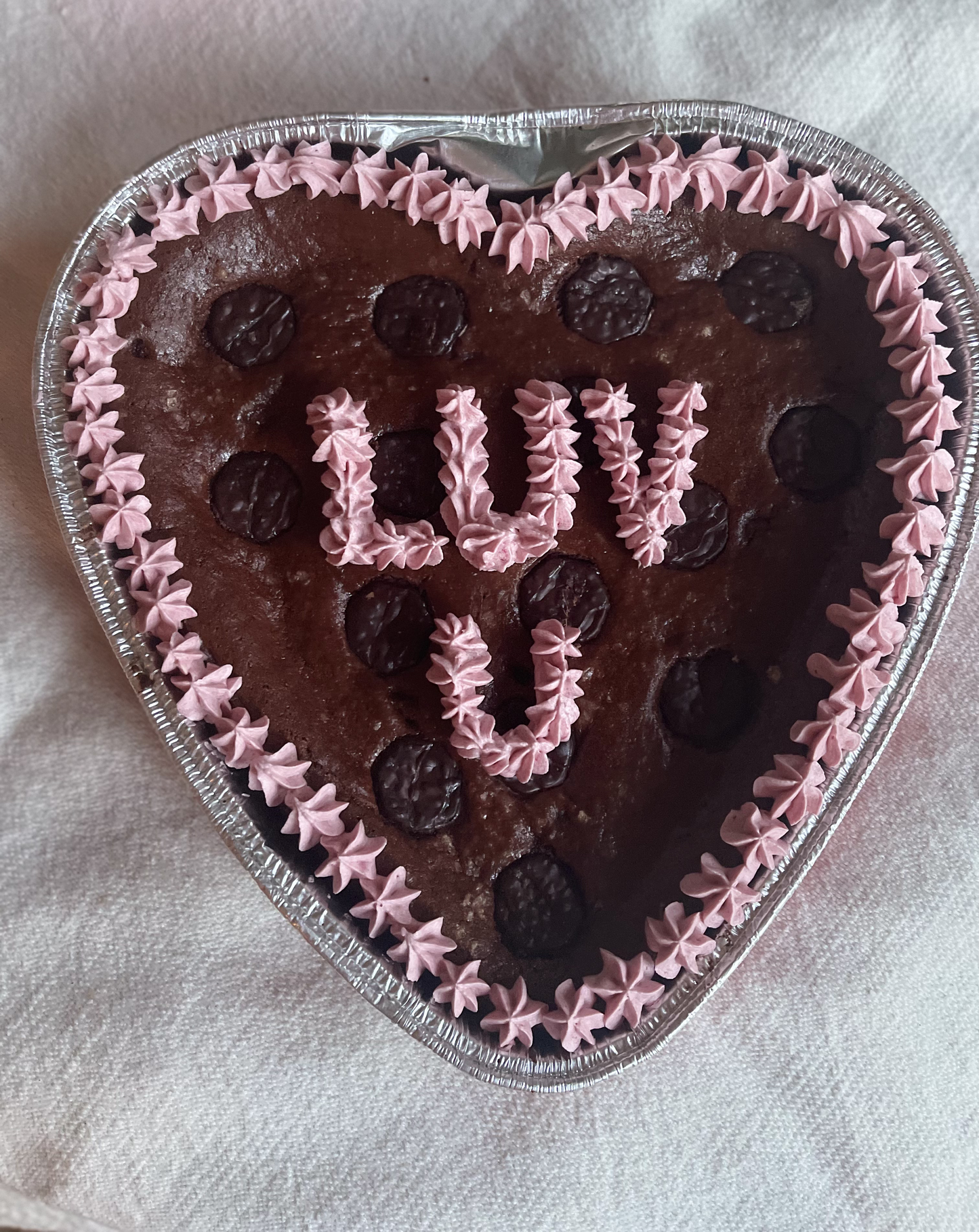 Grain-free, Vegan, and Gluten-free, Heart Giant "FEELINGS" Brownie Pie