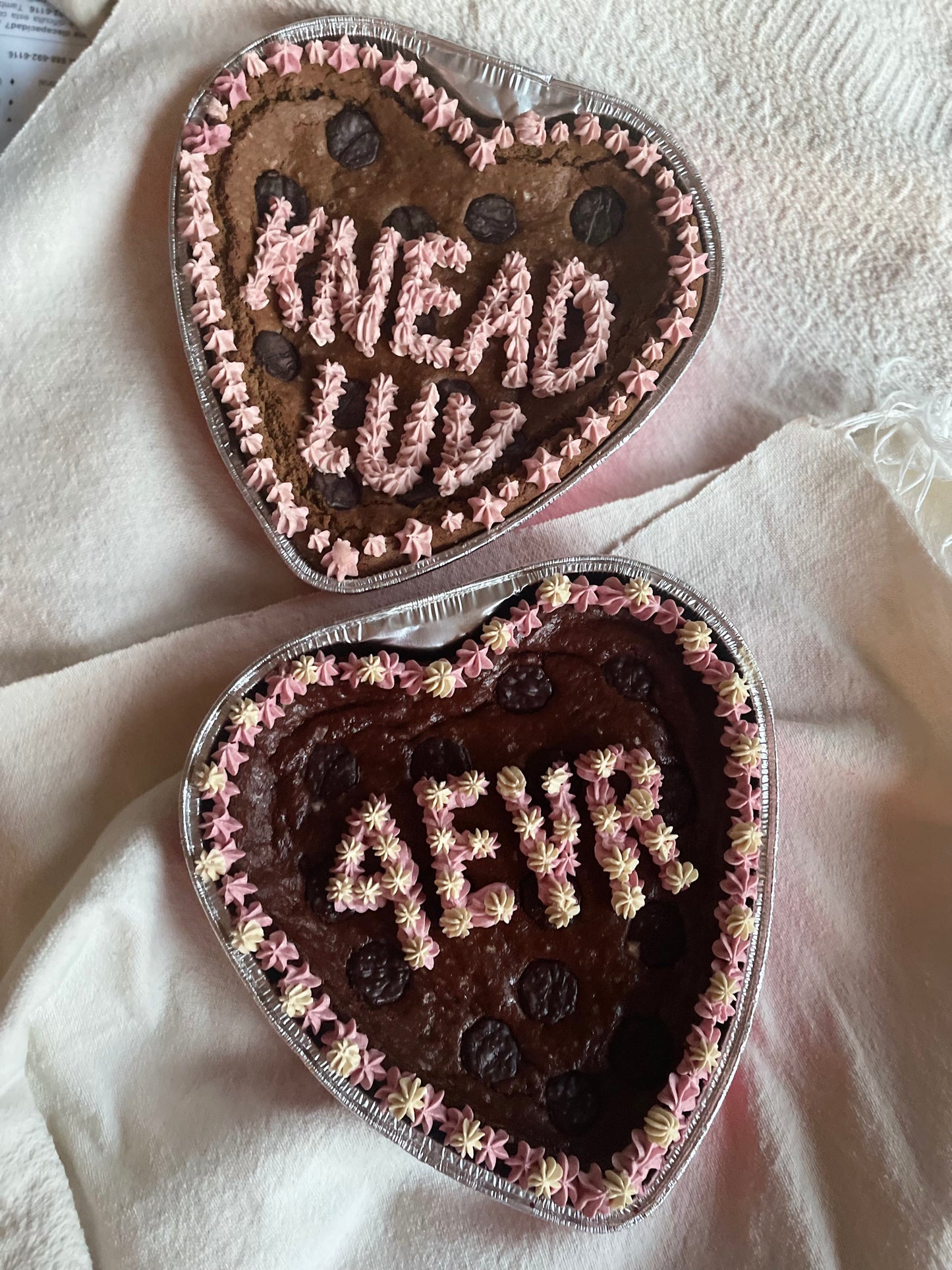 Valentines's Gluten-free, Heart Giant "FEELINGS" Brownie Pie