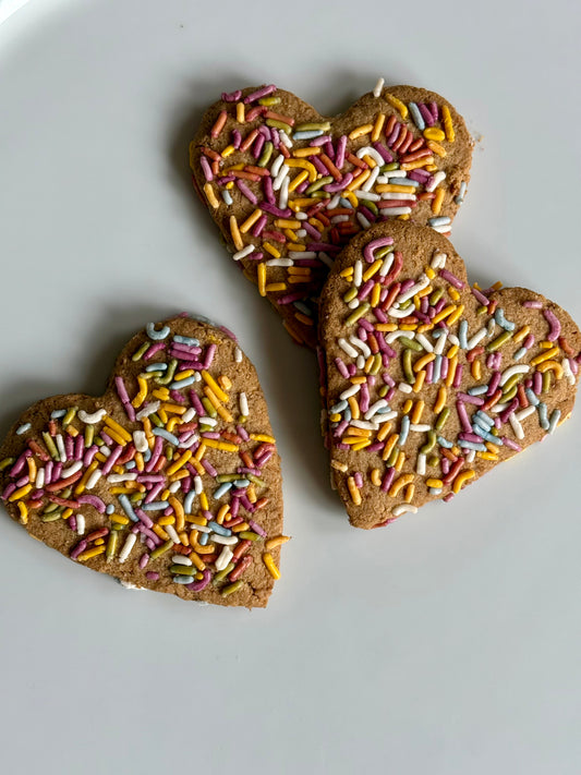 Gluten-free Sourdough Heart Confetti Cookies