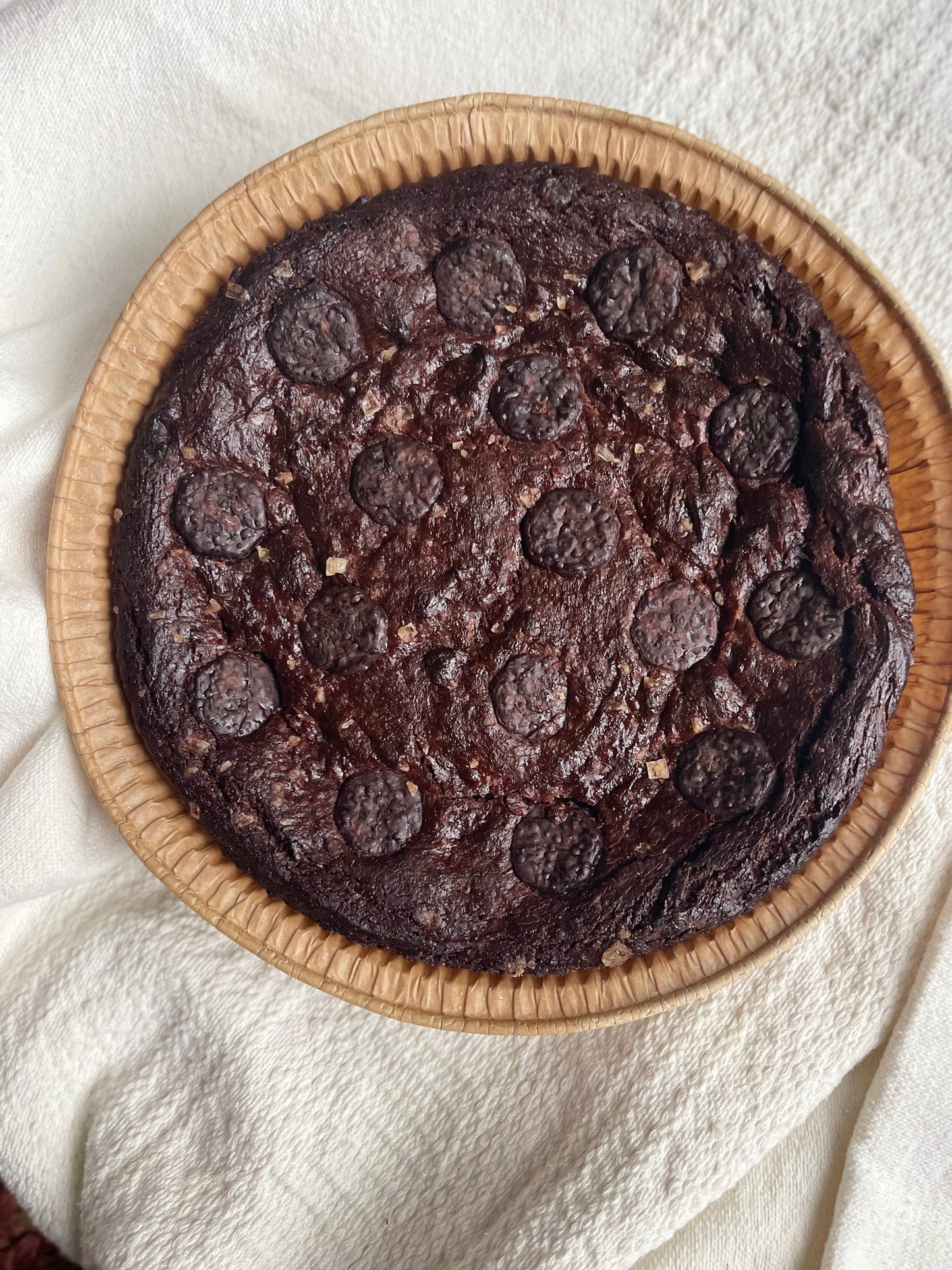 Gluten-free, Giant (heart or round) "FEELINGS" Brownie Pie