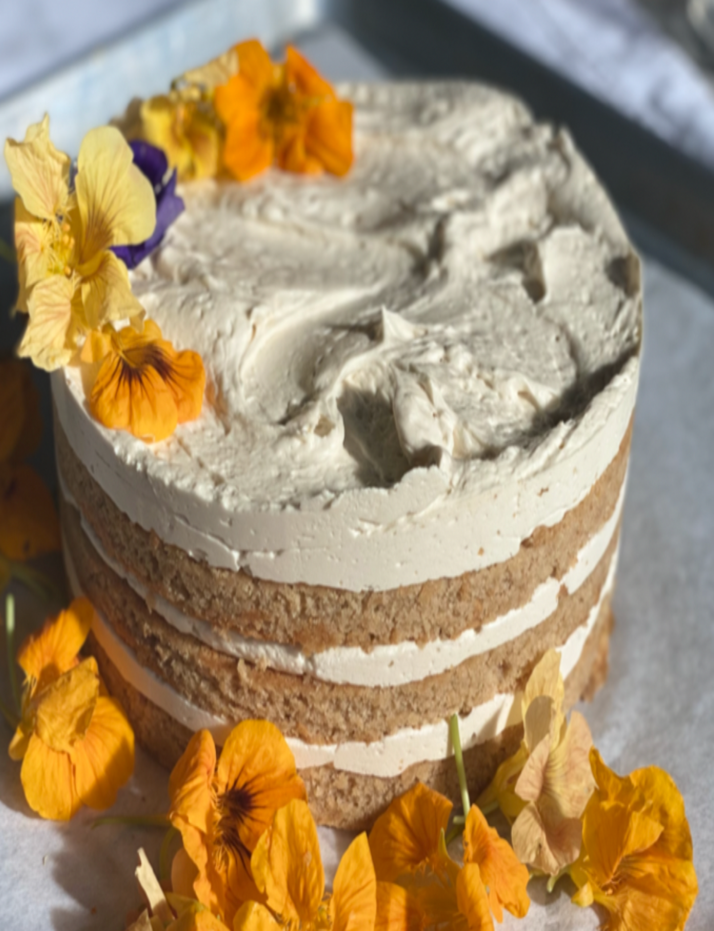 Gluten-free Organic Maple Sweetened Vanilla Cake, 8"